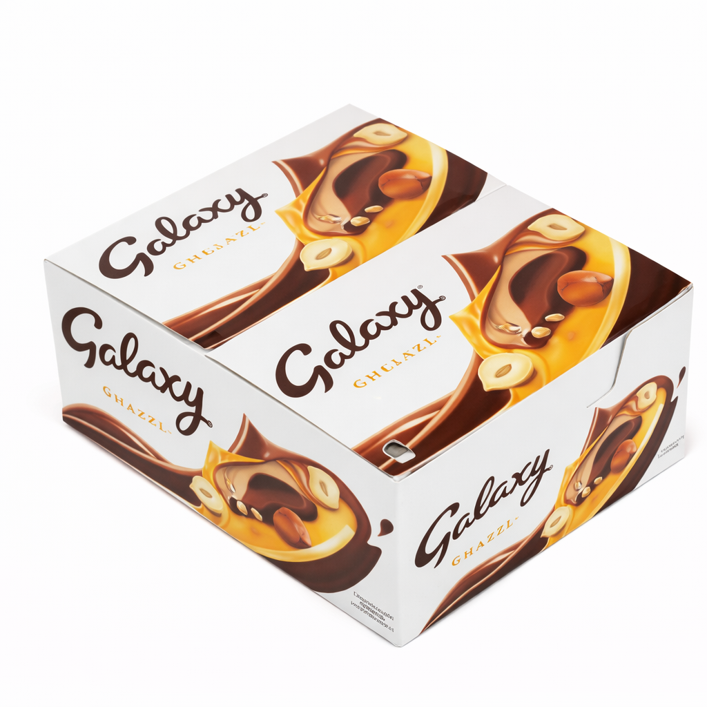 קופסת חטיפי שוקולד חלב גלקסי אגוזי לוז (24 יח)